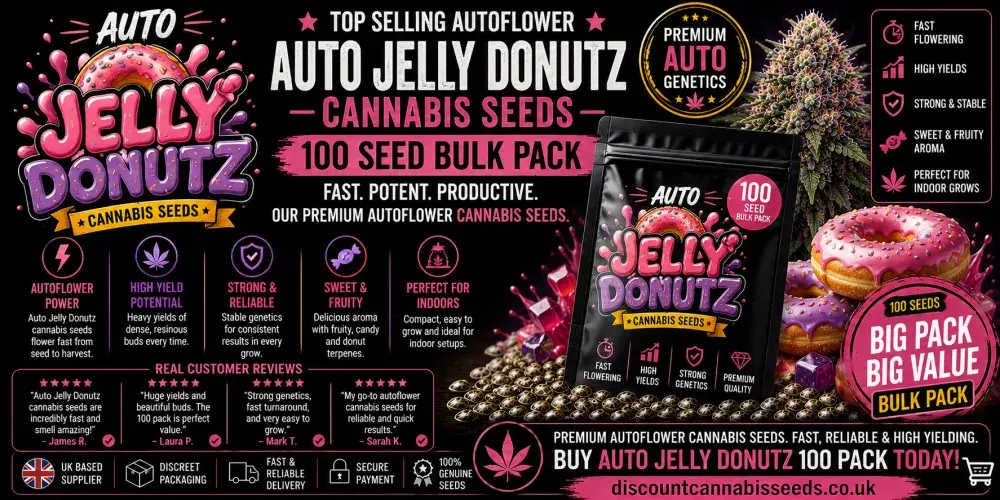 Auto Jelly Donutz Feminised Cannabis Seeds – 100 Bulk Seeds