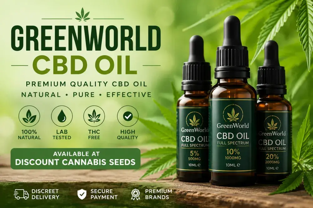 10% CBD Oil 1000mg 10ml at Discount Cannabis Seeds By Green World.