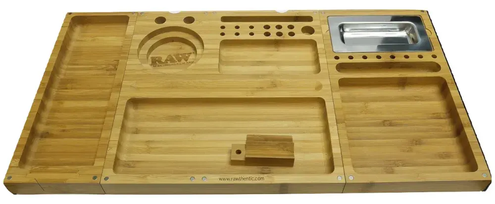Raw Triple Flip Magnetic Bamboo Tray (50 x26 x2.5cm)