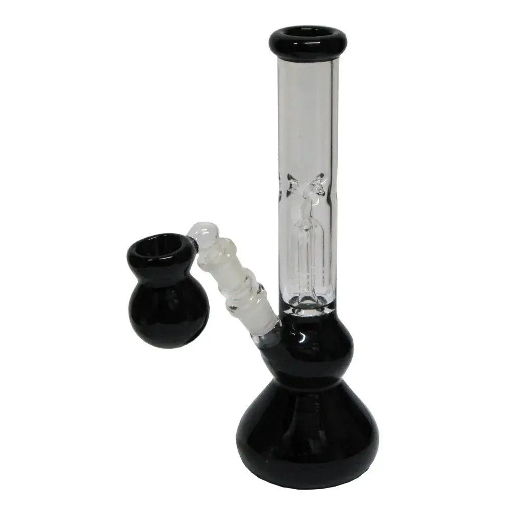 Black Lamp Glass Ice Bong with Ash Catcher 25cm.