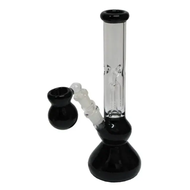 Black Lamp Glass Ice Bong with Ash Catcher 25cm.