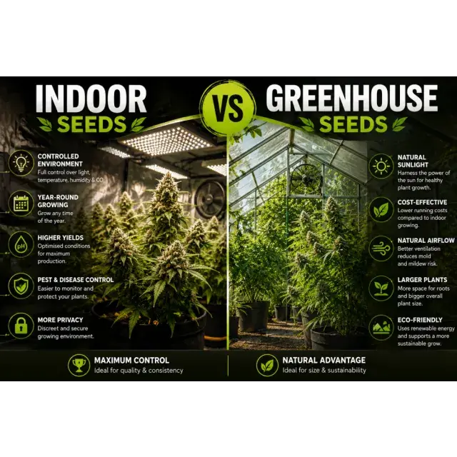Indoor vs Greenhouse Cannabis Seeds: Which Are Best for Your Grow?