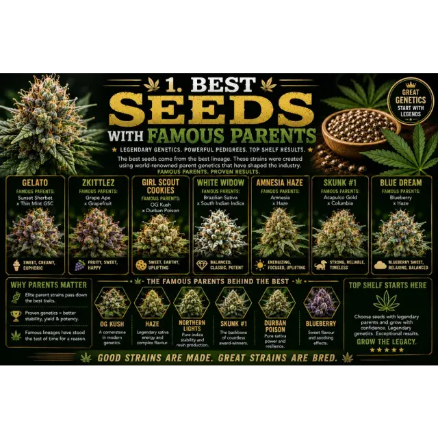 Cannabis Seeds With Famous Parents: Legendary Cannabis Seeds.