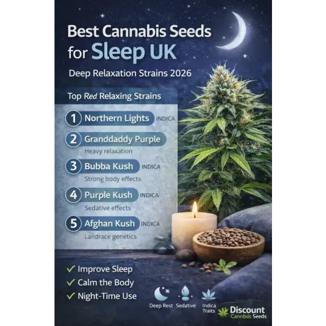 Best Cannabis Seeds for Sleep UK (Deep Relaxation Strains 2026)