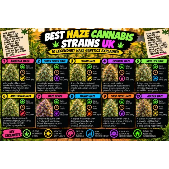 Cannabis Seeds: Best Haze Cannabis Strains UK: 10 Legendary Haze Genetics Explained.