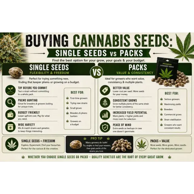 Cannabis Seeds: Buying Cannabis Seeds: Single Seeds vs Packs.