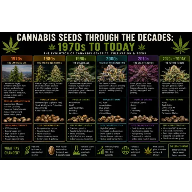 Cannabis Seeds Through the Decades: 1970s to Today.