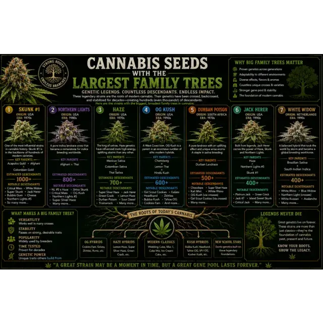 Cannabis Seeds With the Largest Family Trees.