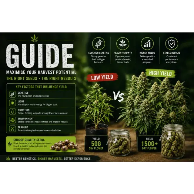 Cannabis Seeds Yield Guide. How Genetics Influence Harvest Size.