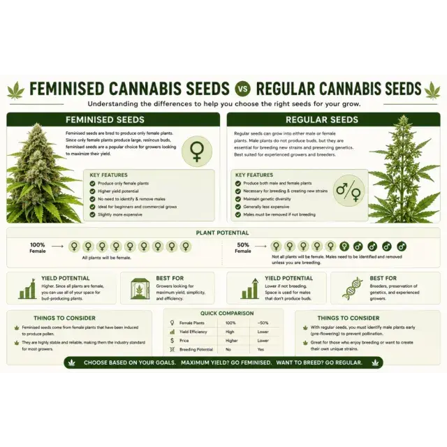 Cannabis Seeds: Feminised Cannabis Seeds vs Regular Cannabis Seeds.