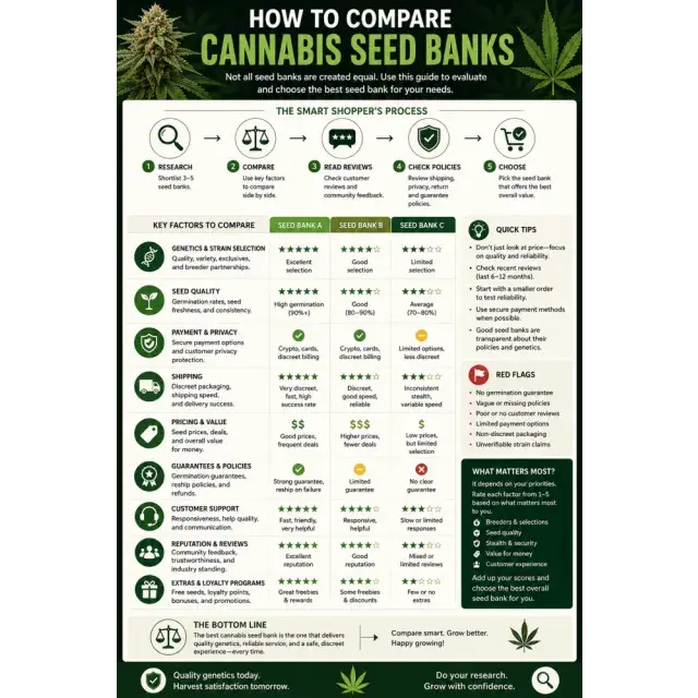 Cannabis Seeds: How to Compare Cannabis Seed Banks.