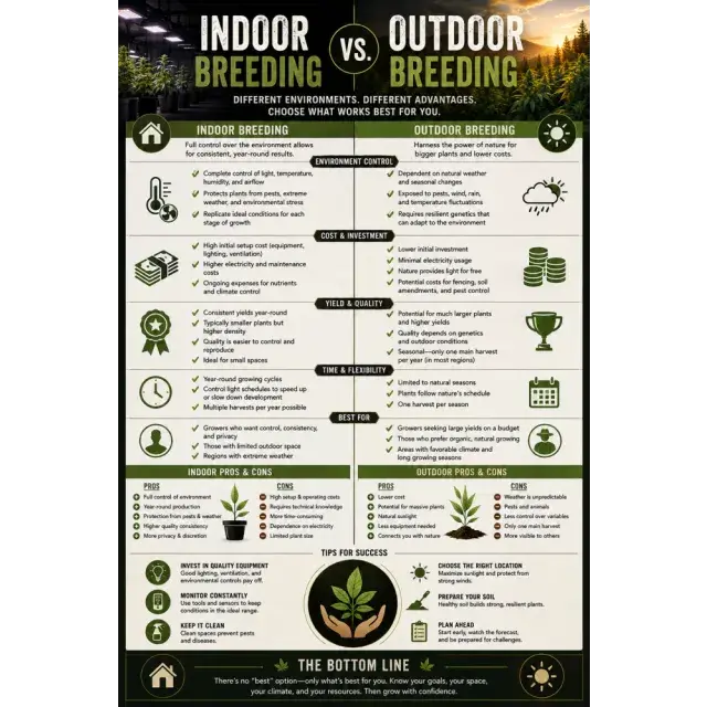 Cannabis Seeds: Indoor Breeding vs Outdoor Breeding.