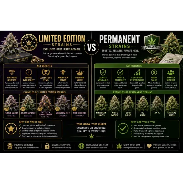Cannabis Seeds: Limited Edition Seeds vs Permanent Strains.