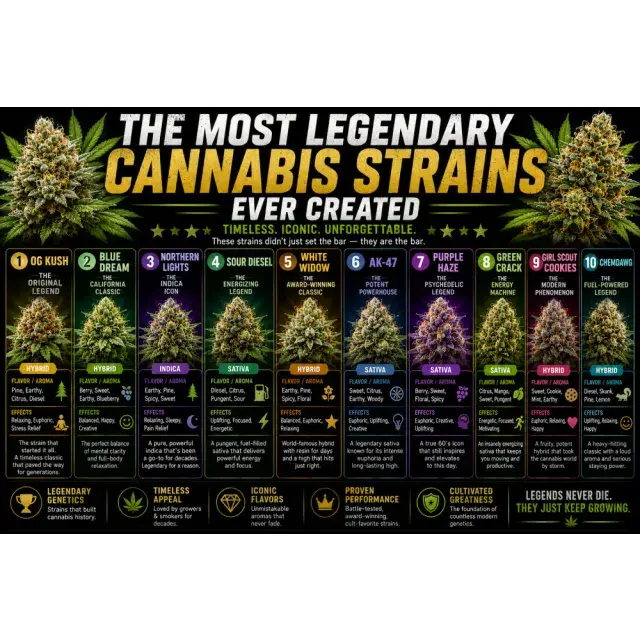 Cannabis Seeds: Most Legendary Cannabis Strains Ever Created.