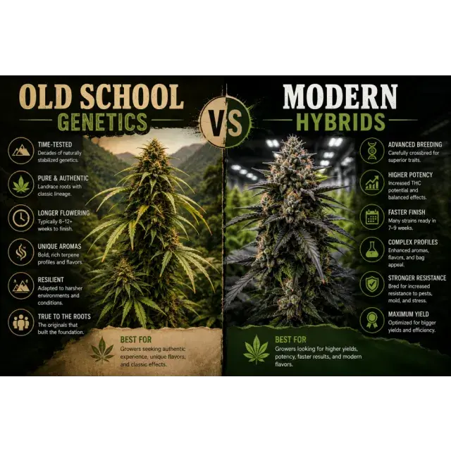 Cannabis Seeds: Old School Genetics vs Modern Hybrids.