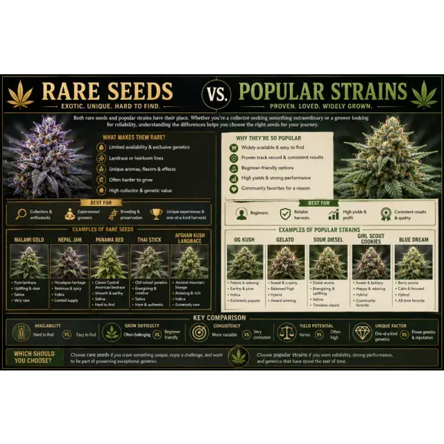 Cannabis Seeds: Rare Cannabis Seeds vs Popular Strains.
