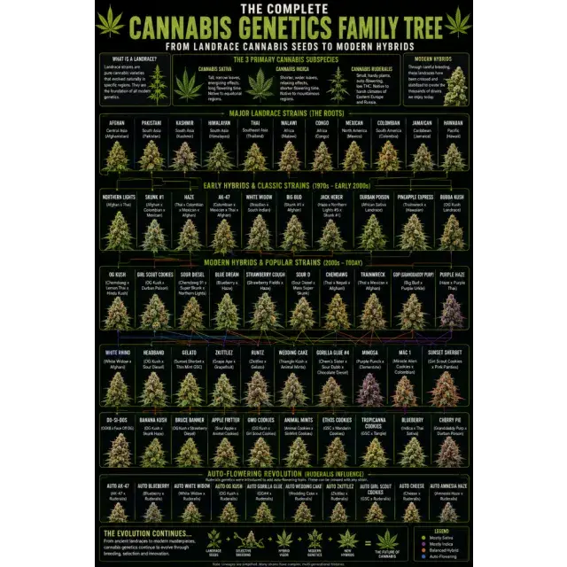 Cannabis Seeds: The Complete Cannabis Genetics Family Tree.