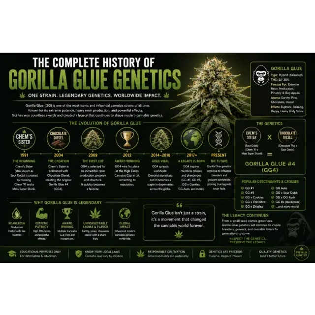Cannabis Seeds: The Complete History of Gorilla Glue Genetics.