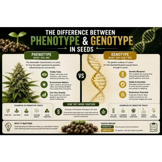 The Difference Between Phenotype and Genotype in Cannabis Seeds