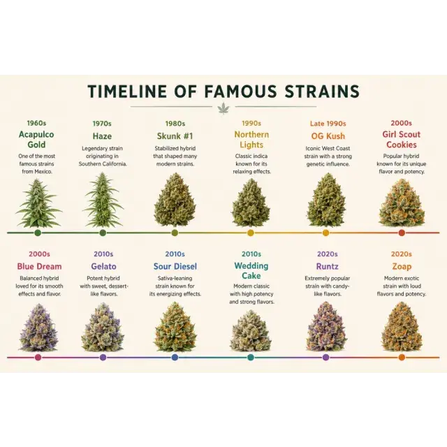 Cannabis Seeds: Timeline of Famous Cannabis Strains.