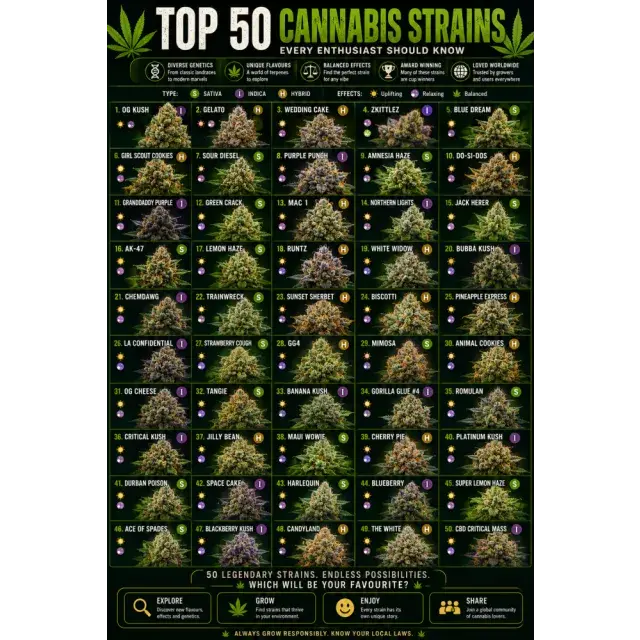 Cannabis Seeds: Top 50 Cannabis Strains Every Enthusiast Should Know