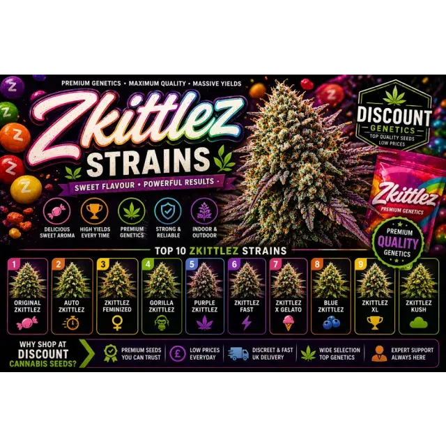 Zkittlez Cannabis Seeds UK (Top Fruity Strains Guide 2026)