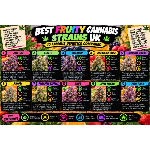 Cannabis Seeds: Best Fruity Cannabis Strains UK: 10 Famous Genetics Compared.