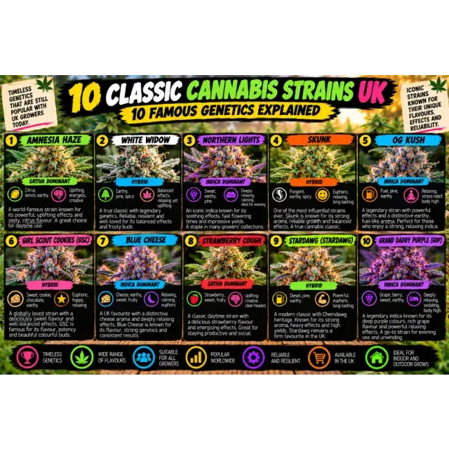 Cannabis Seeds: Best Classic Cannabis Strains UK: 10 Famous Genetics Explained