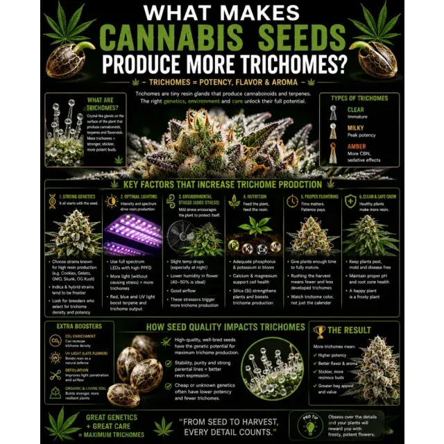 Cannabis Seeds: What Makes Cannabis Seeds Produce More Trichomes?