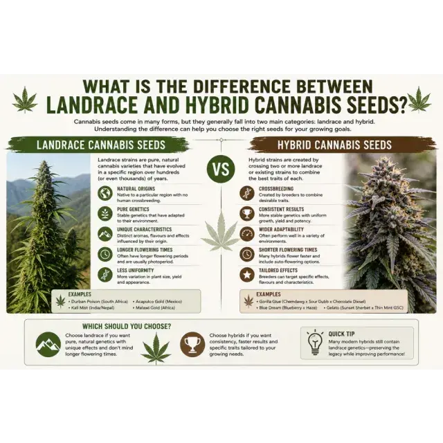 What Is the Difference Between Landrace and Hybrid Cannabis Seeds?